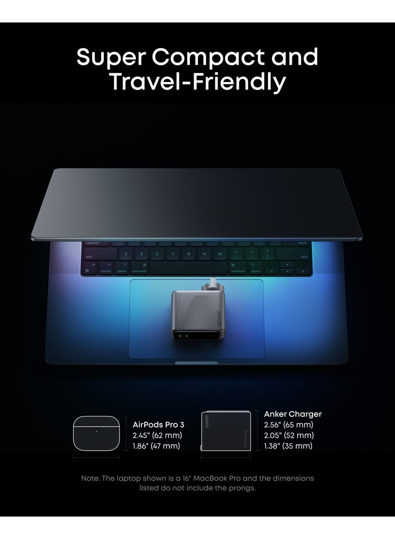 Anker Prime USB C Charger, 160W 3-Port Compact USB C GaN Charger, Smart Display and Touch Control, 140W Any-Single-Port Charging for MacBook, iPad, iPhone 17/16 Series, and More (Cable Not Included) - Image 5